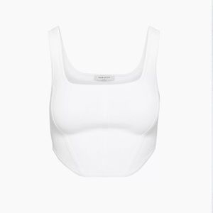 Aritzia Babaton Sculpt Knit bustier tank - white XS